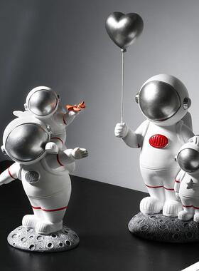 创意CXQ北亲子宇航员小摆件桌面厅关玄客电视柜儿童欧房间装饰品