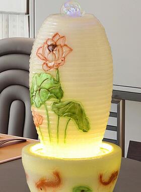 仿玉创意桌面流水生物水财tb-69515循环乔迁开公业礼客厅办桌喷泉