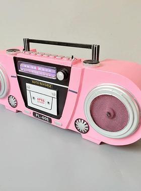 复铁古怀老式皮音机收音机电视机模型摆件拍RCH1059摄影视道具装