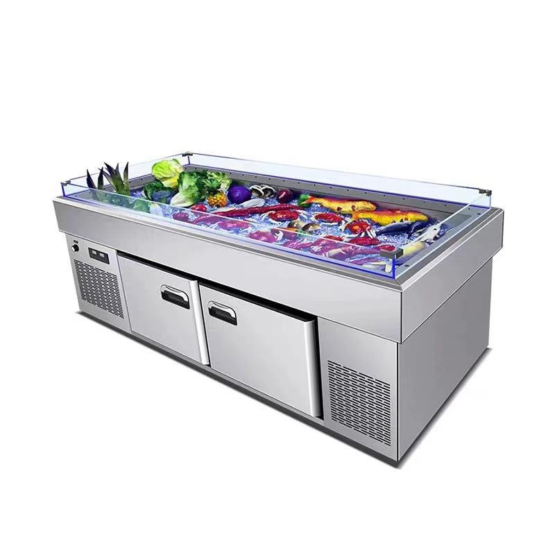 制冰台不锈钢商用超市展示柜产水鱼肉冷冻柜点菜柜管冷99铜保鲜柜 - 图3