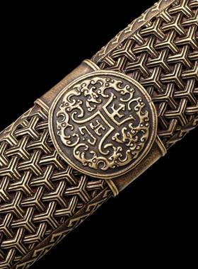 HY-63600龙泉华影手刀剑毛铁一体影视清剑夹唐剑硬陨铁工锻打钢剑