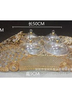 果干果盘分格带盖欧式干档糖糖果盒盒透明创意瓜子零食果水高果盘