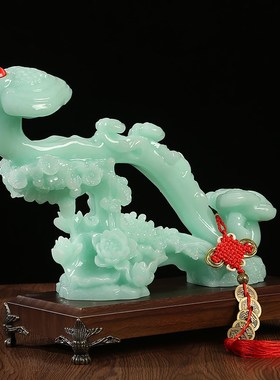 玉如意摆件玉石工艺品家居客厅玄关D酒柜博古架装饰品乔迁开业礼