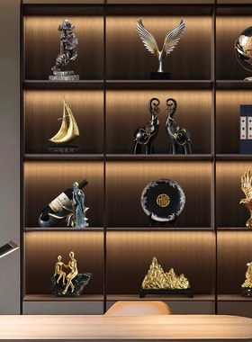 摆件大气工艺品博古架新中式高端上档次办公室P装饰品摆设创意高