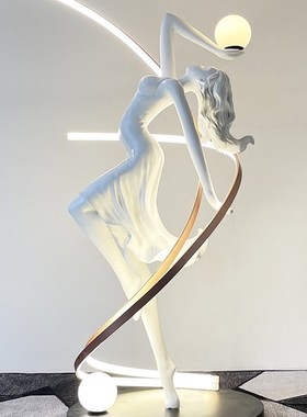 女神雕塑摆落地灯酒店大堂售楼z处样板间橱窗柜工作室抽象艺术摆