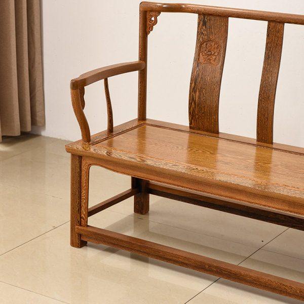 实木简约沙发红木家具鸡翅木长条椅中式客厅长椅子原木仿古三人椅,淘宝优惠券,粉丝福利购,淘宝优惠卷