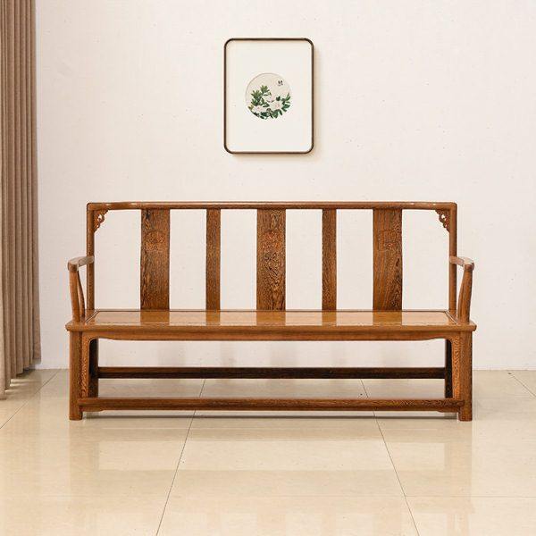 实木简约沙发红木家具鸡翅木长条椅中式客厅长椅子原木仿古三人椅,淘宝优惠券,粉丝福利购,淘宝优惠卷