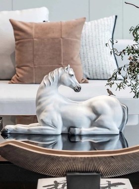 轻奢新中式马摆件物语动物雕塑骏马样板房玄关桌面Y装饰艺术摆件