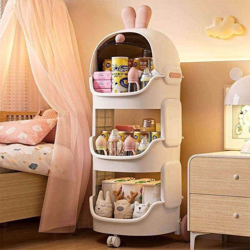 卡通收纳小推车可爱收纳柜置物架家用卧室客厅儿童玩具收纳架,淘宝优惠券,粉丝福利购,淘宝优惠卷