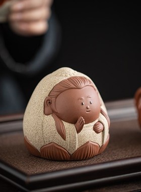 可爱Q版小如来摆件观音菩萨陶瓷工艺品J禅意茶室博古架桌面装饰品