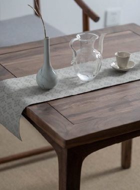 新中式四方桌黑胡桃木实木茶书桌棋牌餐厅阳台小户型八仙桌