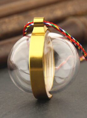 藏式透明大容量锥形擦擦佛像嘎乌盒吊坠挂件空心项链可打开装舍利