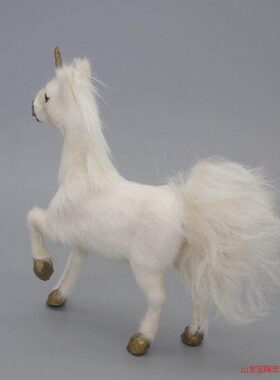 仿真皮毛动物模型 摄影道具 仿真天马 独角兽 标本家居摆件仿真马