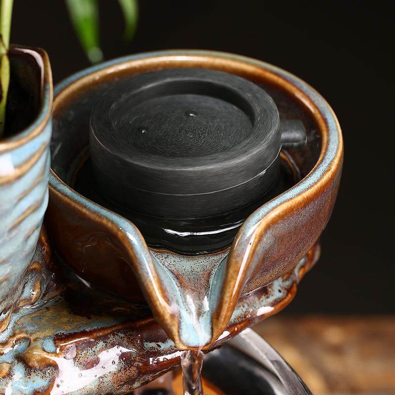 新中式小型缸自桌动鱼流生水转运财面喷泉创意摆件SXB开业送礼,淘宝优惠券,粉丝福利购,淘宝优惠卷