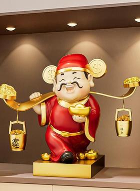 新中式财神送R2504272财摆开件客玄关办公室店铺前装饰新店业搬台