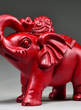 红花梨木大象摆件家o居办公室玄关装饰一对木象工艺品开业新居送
