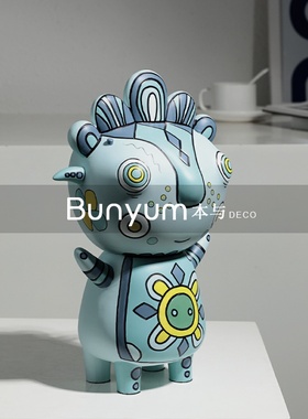 现代彩绘卡通山羊动物摆s件样板间家居儿童房展示架电视柜装饰品