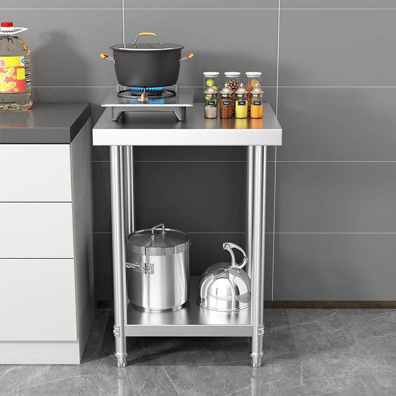 加厚不锈钢切菜桌面三层落地置物架单层灶台架两层饭店后厨打包台,淘宝优惠券,粉丝福利购,淘宝优惠卷