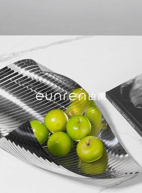 简约现代创意弧形果盘摆件售楼处客厅茶几托盘摆件样板房间装饰品