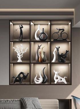 轻奢高端大气上档次酒柜装饰品摆件套装高档家居客厅餐边柜电视柜