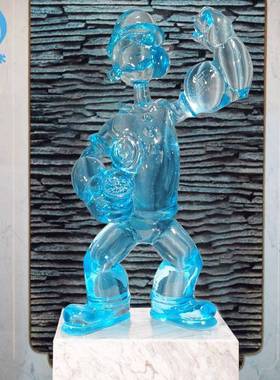 现代创意透明树脂大力水艺品摆件酒店客厅大堂样板房玄关室内雕塑