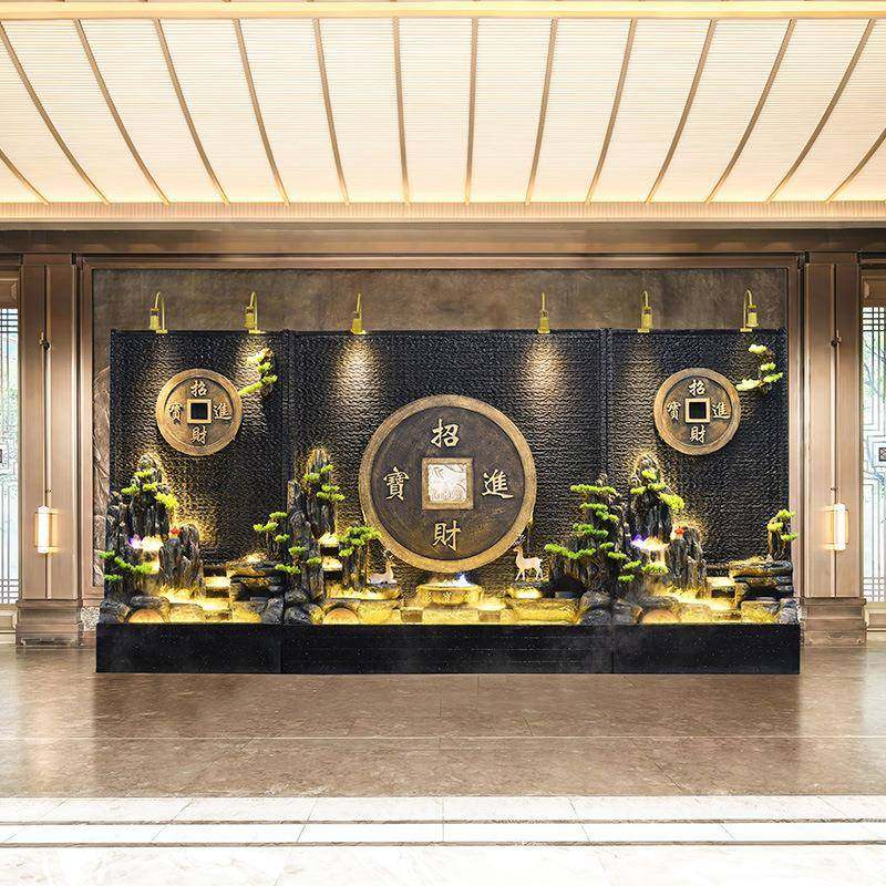大型水幕墙庭院假山鱼池别墅玄关屏风酒店流水墙造景花园喷泉摆件,淘宝优惠券,粉丝福利购,淘宝优惠卷