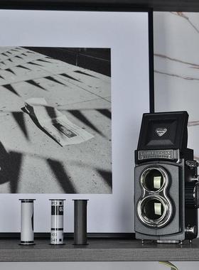 黑白极简风售楼处样板房书房书柜软装饰品摆件摄影道具装饰书套装