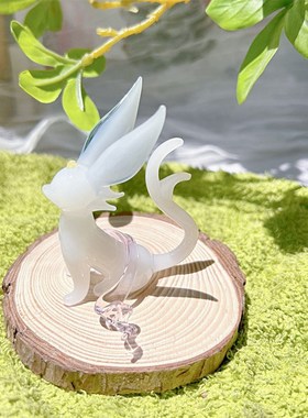 淄博琉璃小狐狸仙聊斋治愈精致小摆件车摆礼品少T女心可爱纯手工