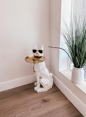 大型落地狗托h盘收纳摆件轻奢客厅卧室电视柜乔迁家居软装饰