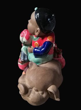 石湾公仔陶瓷童趣摆件招财公司店铺开业礼品乔迁家居摆设家肥屋润