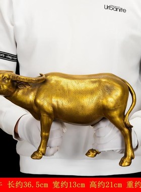 纯铜水牛b铜牛摆件生肖牛招財鎭宅好运家居办公室装饰乔迁可以礼