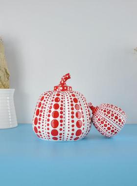 简植家居草间弥生波点艺术南瓜摆件玄关摆设家居装饰树脂工艺品