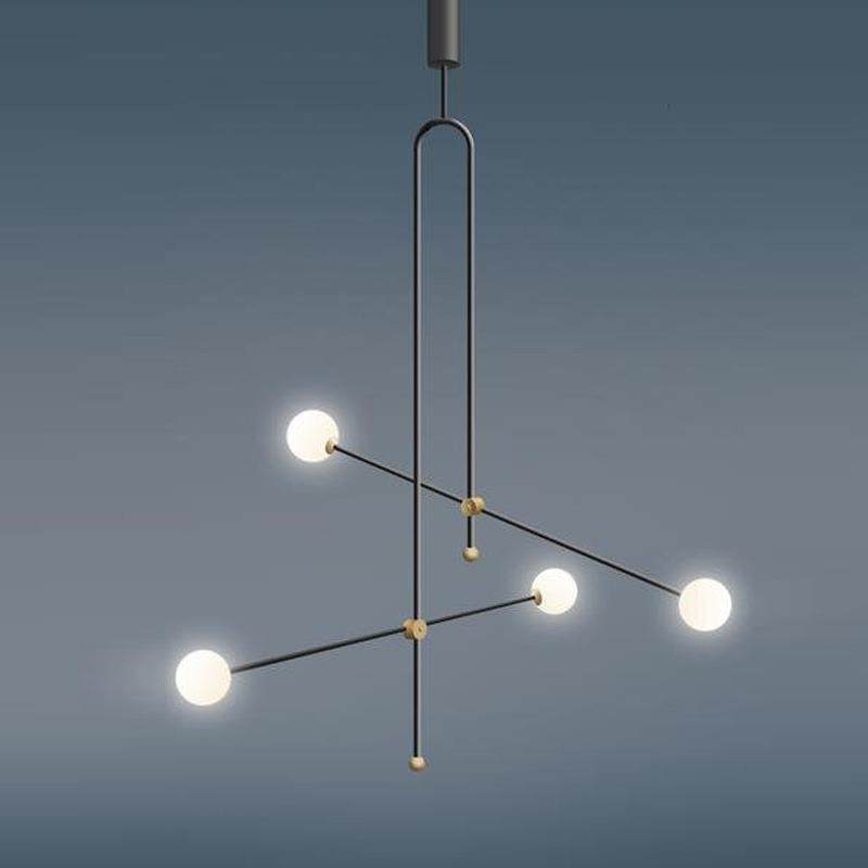 北欧后现代咖啡馆会议室吧台圆形玻璃球铁艺LED玻璃分子极简吊灯,淘宝优惠券,粉丝福利购,淘宝优惠卷