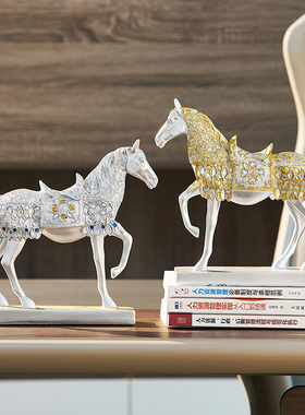 新中式轻奢马摆件创意家居客厅酒B柜电视柜工艺装饰品摆设开业礼