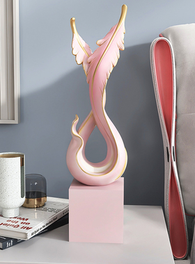 轻奢高档羽毛工艺品摆件家w居装饰品桌面酒柜办公室开业乔迁礼物