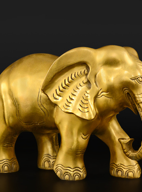 铜大象摆件纯铜一对v吸水大象客厅装饰工艺品大号