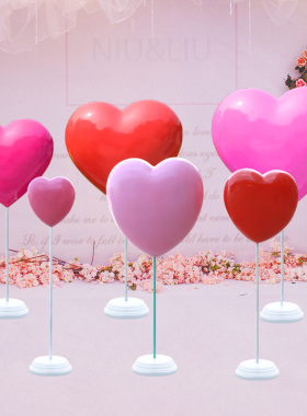 爱心造型摆件玻璃钢心形气球糖y果雕塑商场园林景观网红打卡装饰