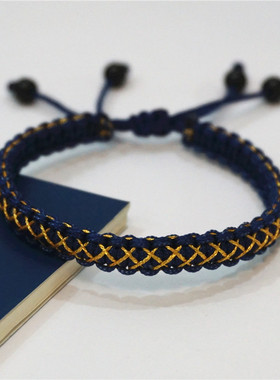 金丝双色抖音青丝手绳成品自己编手链送男友情侣一对UDIY材料包邮