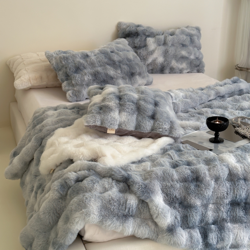 氛围感轻奢加厚托斯卡纳仿皮草绒毯子单人午睡毯S沙发盖毯学生毛 - 图1