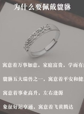 【下单立减50】新款貔貅情侣对戒男女戒新中N式冷淡风立体浮雕_YT