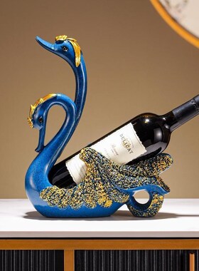 客厅酒柜天鹅红酒架摆件轻奢高档大气G创意电视柜葡萄酒斜放装饰