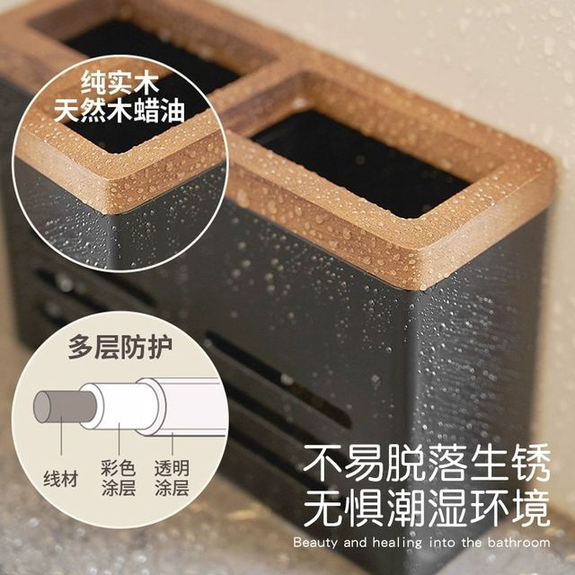Walnut log style chopstick rack household chopstick tube kitchen dining utensils drain box hanging chopstick basket chopsticks