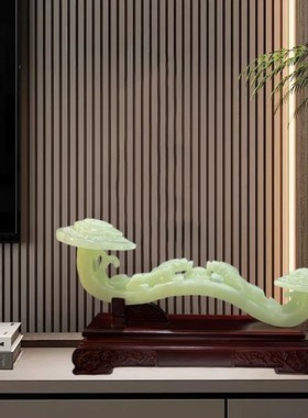 万福如意合成汗i白玉貔貅如意摆件家居客厅玄关架办公室装饰品摆