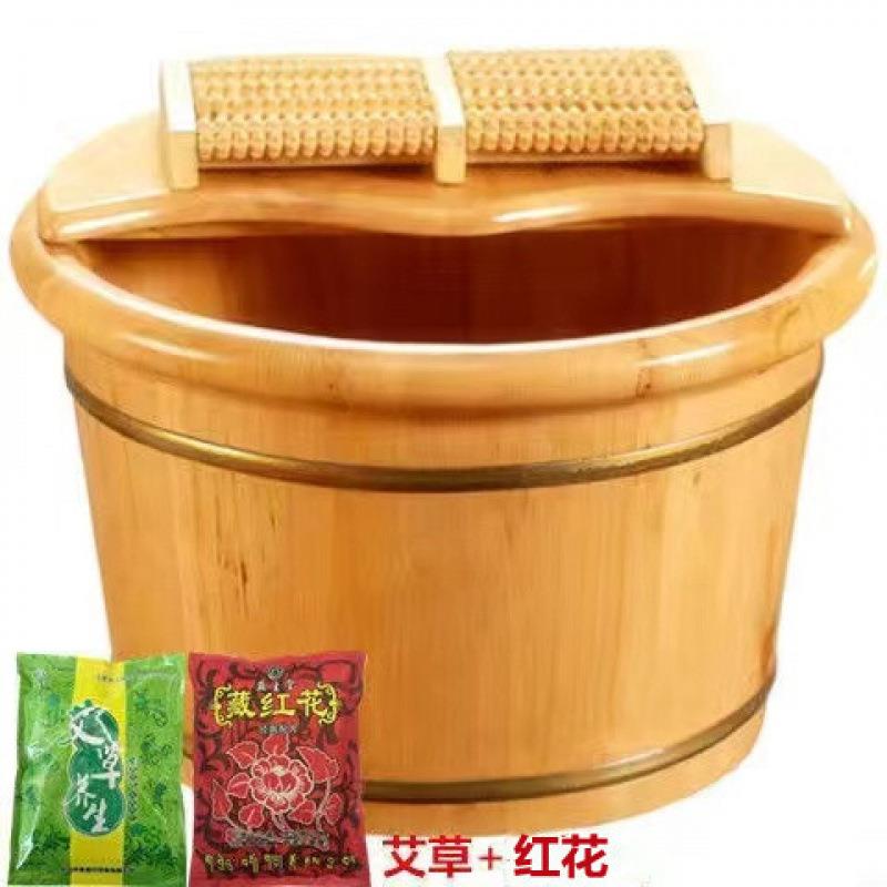 泡脚木JFR桶用洗脚木盆家养生泡脚盆洗质脚木桶实木泡脚桶 - 图0
