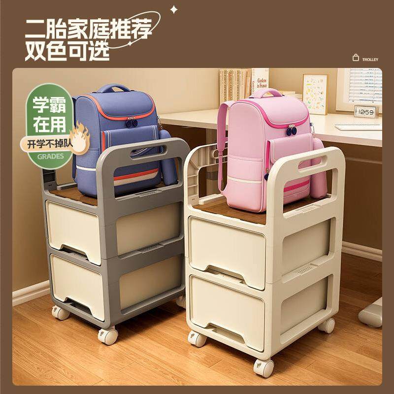 书置物架带轮J学生书包架书桌旁公书架落地办室桌下可移SBJ-0622 - 图2