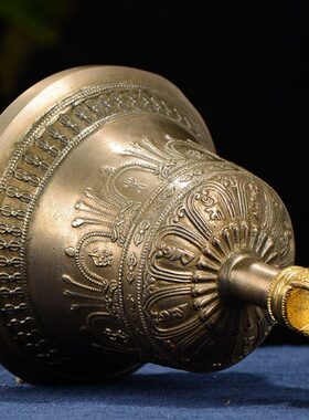 九股金刚铃杵 尼泊尔手工铜金刚杵金刚铃 家用法会法铃居家供具