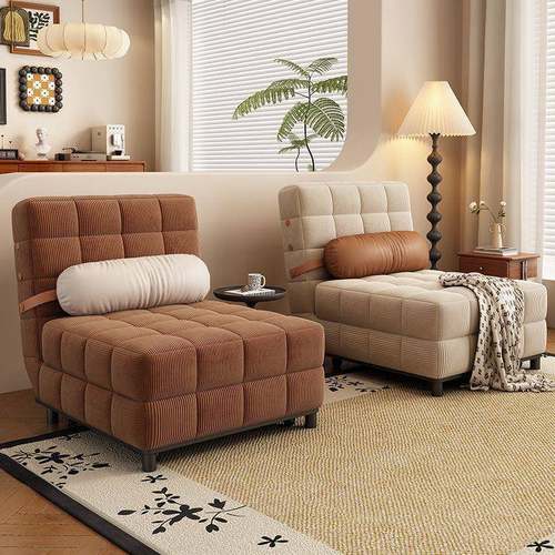 新款沙发床两用可躺可坐小户型奶油复古午睡出租屋高级折叠多功能 - 图2