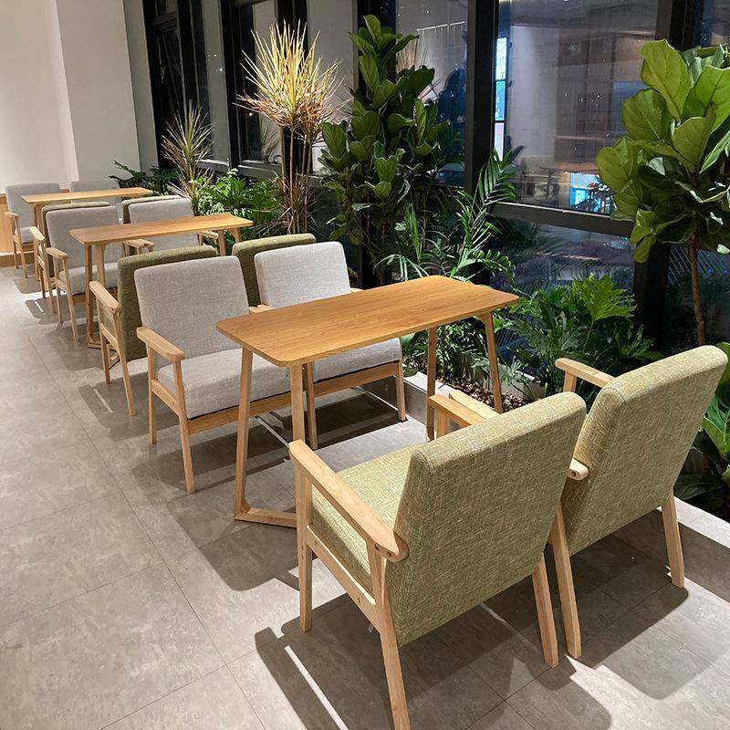 洽谈沙发椅啡厅组合咖啡办公休闲实木甜品布卡座沙发小奶茶甜品店,淘宝优惠券,粉丝福利购,淘宝优惠卷