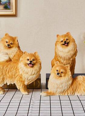 跨境货源仿真美狗摆1813-181件可爱博创意家脂居装饰件动物模型树