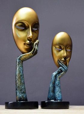 思考K103/K10者意小摆件家居装饰性电视柜现简约个面具脸谱创摆设